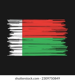 Madagascar Flag Brush Vector Illustration