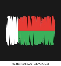 Madagascar Flag Brush Vector Illustration