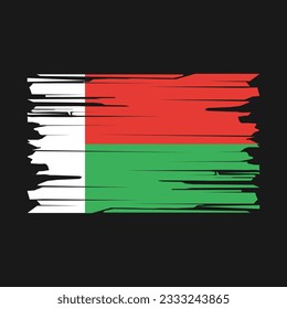 Madagascar Flag Brush Vector Illustration