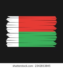 Madagascar Flag Brush Vector Illustration