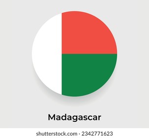 Madagaskar-Flaggenblase kreisförmig um die Form Symbol Vektorgrafik