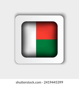 Madagascar Flag Button Flat Design