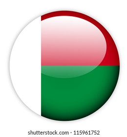 Madagascar flag button on white