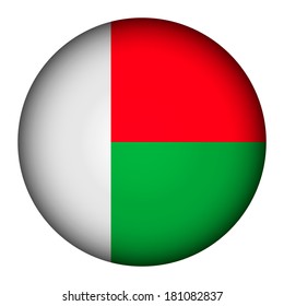 Madagascar flag button on a white background. Vector illustration.