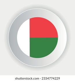 Madagascar flag in circle shape. official colors and proportions correctly. Vector illustration. eps 10.