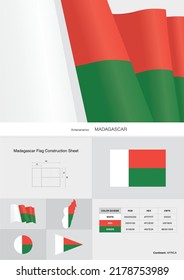 madagascar flag construction sheet vector