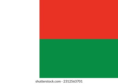 Madagascar flag. Flag of Madagascar in design shape