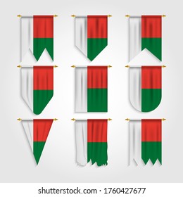 Madagascar Flag in Different shapes, Flag of Madagascar in Various Shapes