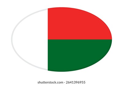 Madagascar flag ellipse shaped. vector	