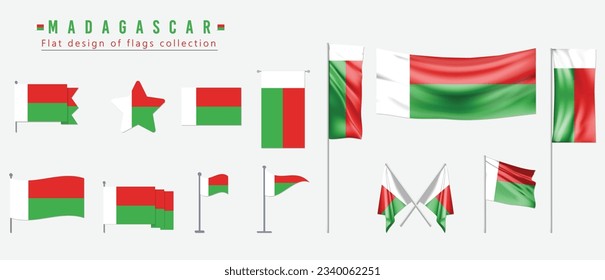 Madagascar flag, flat design of flags collection