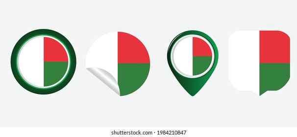 Madagascar flag. flat icon symbol vector illustration