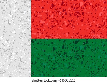 madagascar flag grunge illustration