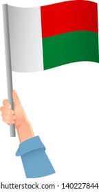 Madagascar flag in hand icon