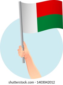 Madagascar flag in hand icon
