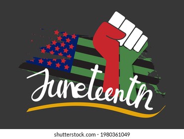 Madagascar flag and hand on  background. Vector illustration