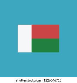 Madagascar flag icon in flat design. Independence day or National day holiday concept.