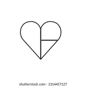 Madagascar flag icon in a heart shape in black outline flat design. Independence day or National day holiday concept.