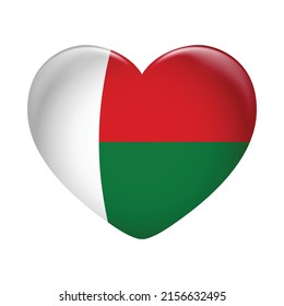 Madagascar flag icon isolated on white background. Madagascar flag. Flag icon glossy.