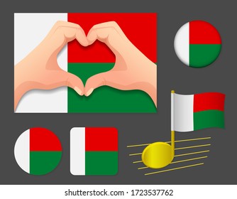 Madagascar flag icon. National flag of Madagascar vector illustration.