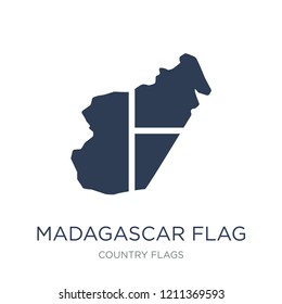 Madagascar flag icon. Trendy flat vector Madagascar flag icon on white background from Country Flags collection, vector illustration can be use for web and mobile, eps10