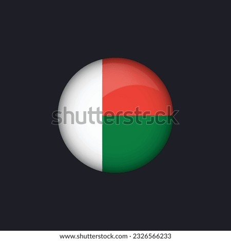 Madagascar flag icon,Round Madagascar flag icon vector isolated,Madagascar flag button.