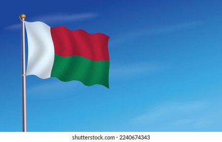 Madagascar Flag for Independence Day Background  Vector Illustration