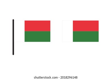 Madagascar Flag isolated on white background