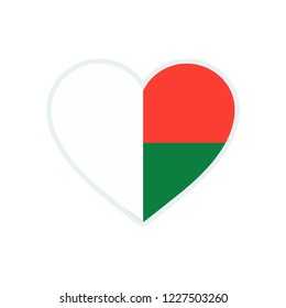 Madagascar flag. Madagascar love flag.