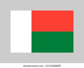 Madagascar flag, official colors and proportion. Vector illustration.