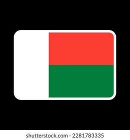 Madagascar flag, official colors and proportion. Vector illustration.