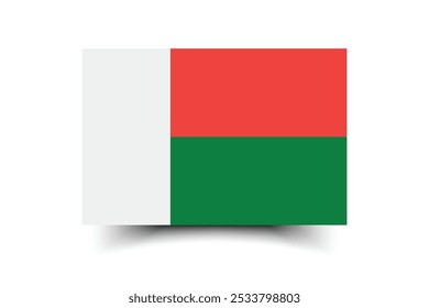 Bandera de Madagascar colores oficiales y proporción Ilustración vectorial digital