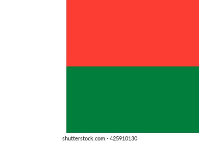 Madagascar flag, official colors and proportion correctly. National Madagascar flag. Vector illustration. EPS10.