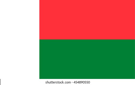 madagascar flag official colors and Proportion Correctly.