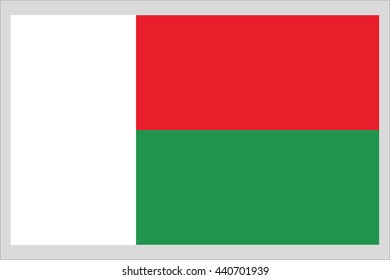 Madagascar flag official right proportions, vector illustration