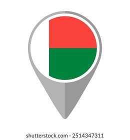 Madagascar Flag on Location Pin