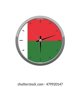 MADAGASCAR flag on wall clock