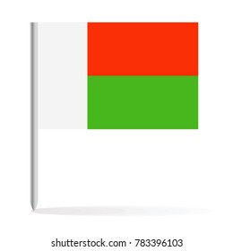 Madagascar Flag Pin Vector Icon - Illustration