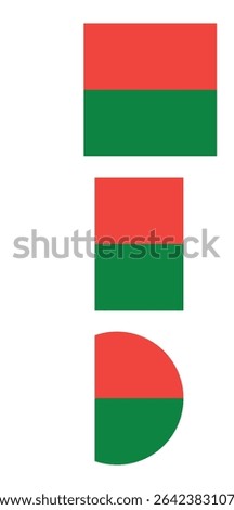 
Madagascar flag PNG vector. Madagascar square and round icon isolated on transparent PNG background. Madagascar flag icon.

