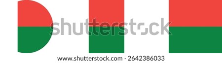 
Madagascar flag PNG vector. Madagascar square and round icon isolated on transparent PNG background. Madagascar flag icon.

