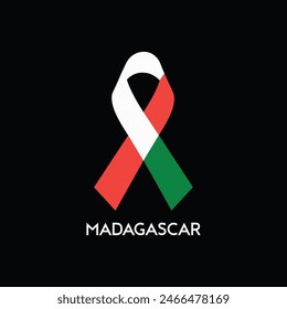  Madagaskar Flagge Ribbon Design Vektorgrafik