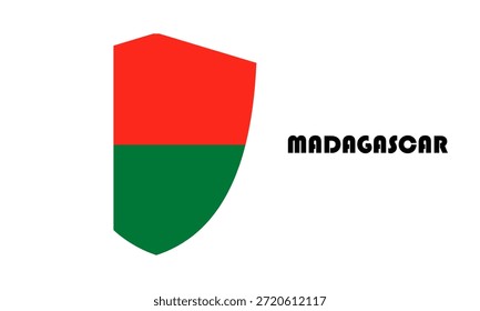 Bandera de Madagascar en forma de escudo (insignia)