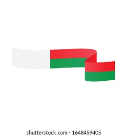Bandera de Madagascar. Vector simple. Bandera nacional de Madagascar 