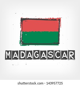 Madagascar flag stylized