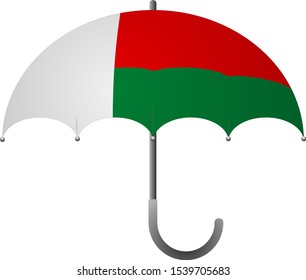 Madagascar flag umbrella. Social security concept. National flag of Madagascar vector illustration