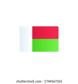 madagascar flag vector. country flag isolated on white background