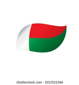 Madagascar flag, vector illustration