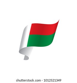 Madagascar flag, vector illustration