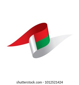 Madagascar flag, vector illustration