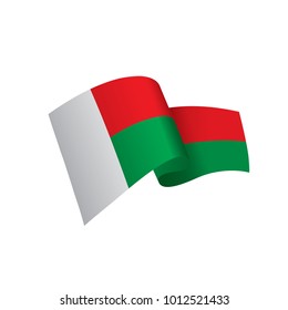 Madagascar flag, vector illustration