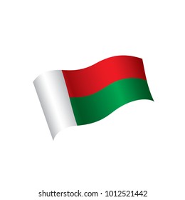 Madagascar flag, vector illustration